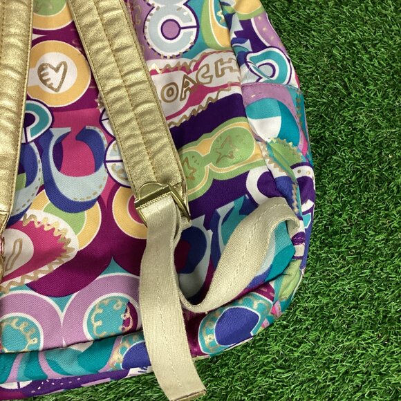 Coach Poppy Graffiti Multicolor & Gold Backpack - Picture 7 of 16